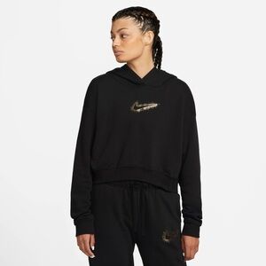 Nike Women's Black and Gold Hoodie